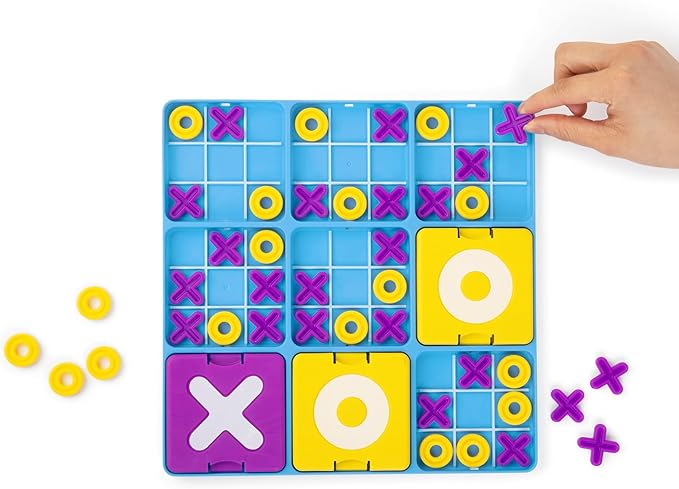 Ultimate Tic Tac Toe™ By Relatable, Exciting Board Games for Family Gatherings, Great Games for Kids, Includes 1 Board, 41 Mini X's, 40 Mini O's, 5 Large X's, 5 Large O's