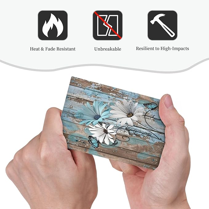 Light Switch Cover Plate Rustic Flower Teal Turquoise Daisy Butterfly 1 Gang No Device Blank Electrical Wall Plates Faceplate Decorative Switch Plate For Farmhouse Cabin Decor