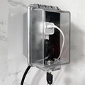 Baby Safety Outlet Cover Box-Key Lock for Much Better Toddler Proofing, Easier Operation, Simple 4 Step Install with Included Screws,Provides Extra Space Inside for Plugs,Adapters