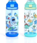 decalsweet Kids Water Bottle 20oz Durable Leak-Proof Plastic Water Cup for Kids Toddlers,With Straw Handle and Pop-Up Spout Cover,Safe for School Sports Daycare Travel & Camp Pack of 2