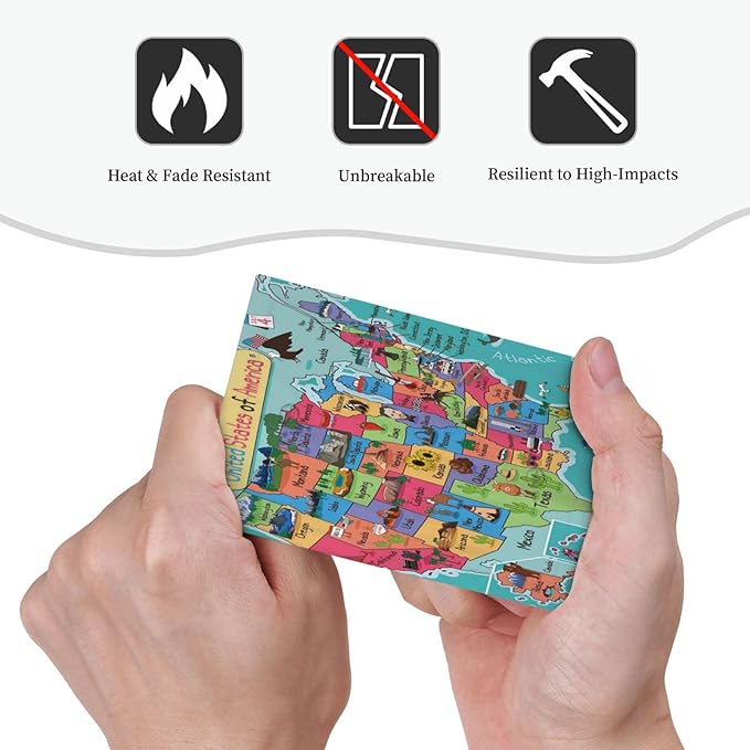 American Map 1 Gang Light Switch Cover No Decive Blank Wall Plate Decorative for Teen Kids Boys Bathroom Home Bedroom Art Panel Decorate 5" x 3