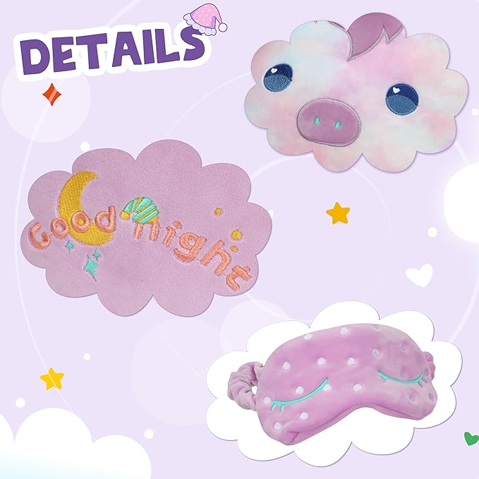 Hopearl 14'' Unicorn Plush Toy, Good Night Stuffed Animal with Eye Patch, Smooth Plushies Pillow, Companion Gift for Kids, Decor