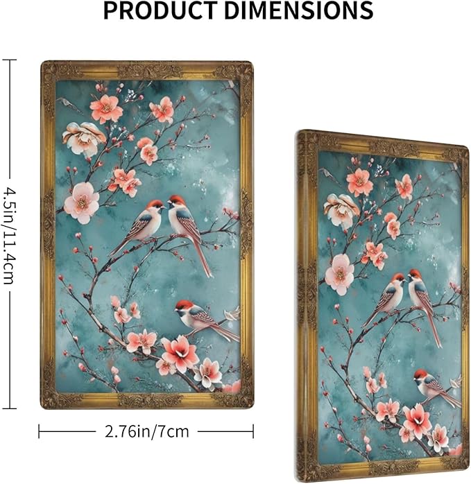 Decorative Art Light Switch Covers Birds on Branches1 Gang No Device Blank Switchplate Electrical Faceplate for Home Decor