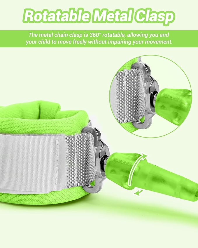 Dr.meter Kids Leash for Toddler, Reflective Anti Lost Wrist Link with Key & Lock, 8.2ft Safety Wristband Child Walking Harness for Supermarket Mall Airport Amusement Park Zoo Travel Essencials