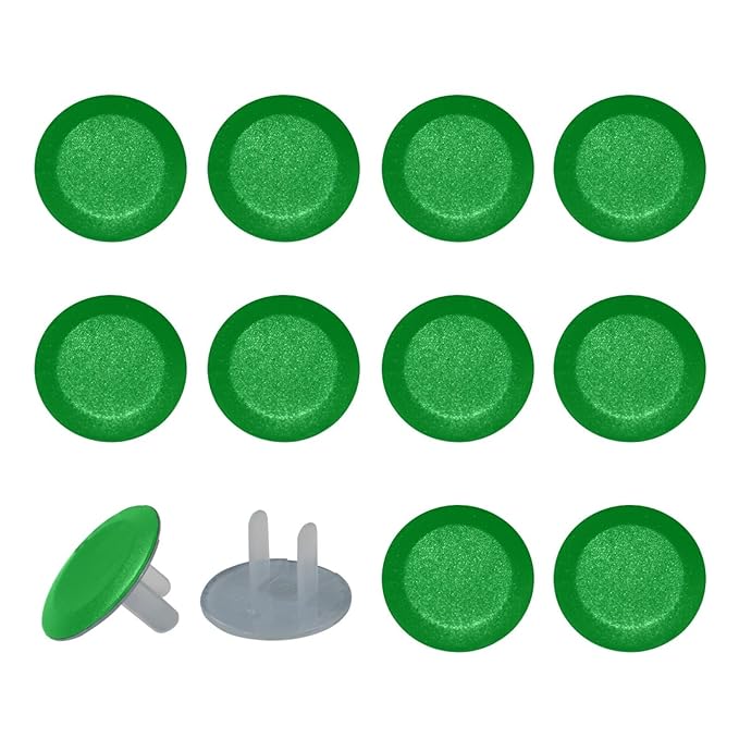 Pure Plant Green Color Outlet Covers for Electrical Power Baby Proofing Wall Socket Protector Child Proof Outlet Protector - Electrical Insulation