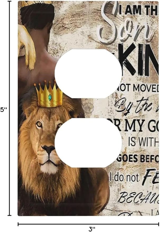 Quotes African Man Afro Lion 1 Gang Outlet Plate Covers Decorative Single Duplex Wall Plate Electrical Receptacle Light Switch Cover Electric Switchplate Country Decor