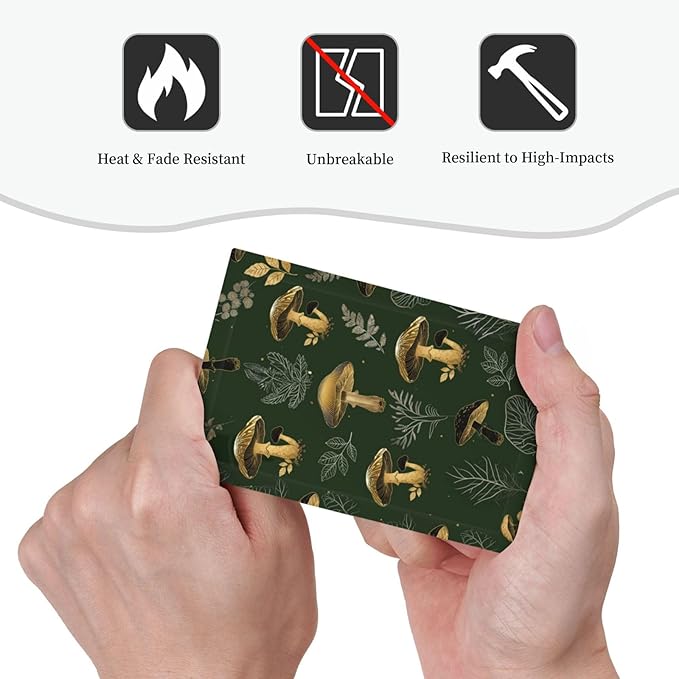 Decorative Light Switch Cover Plate Cute Gold Mushtroom Green Plant Leaf 1 Gang No Device Single Blank Outlet Covers Wall Plates for Electrical Outlets Faceplate for Bedroom Home Decor