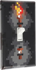 Pixel Light Switch Cover Plate - Decorative Wall Plate for Gamer Bedroom Decor – Retro 8-Bit Art Decoration for Kids Room & Video Game Themed Makeovers (Standard Toggle Fit)