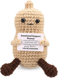 TOYMIS Positive Peanut, 3.94in Wool Yarn Funny Peanut Knitted Toys Emotional Plush Positive Support Gifts and Encouragement Decor for Birthday Anniversary Christmas