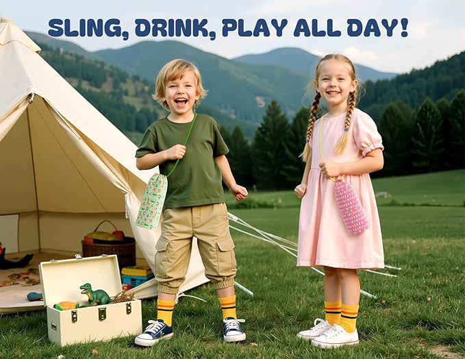 12 oz Kids Stainless Steel Water Bottle: 2-in-1 Straw Spout Lid, Leakproof, BPA-Free, Easy Clean, Keep Cold 24H, Cute Patterns, Stainless Steel Cup for School, Travel, Playtime, Gift (Bee in Bloom)