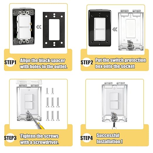 Light Switch Guard Cover, Child Safety Switch Plate with High-Strength PVC Fully Enclosed Design, Baby Proof Outlet Covers Prevent Accidental On/Off by Kids (1 Pack)”