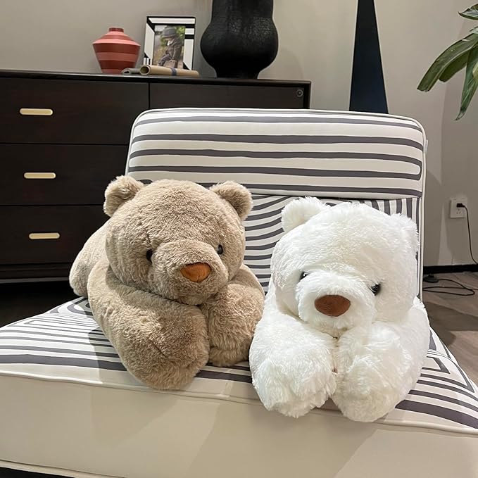 FoxVilla 4lbs Polar Bear Weighted Stuffed Animals, 24 inch Weighted Plush Stuffed Animals for Adults, Cute Soft Weighted Plush Throw Animal Pillow Toy, Birthday Gifts for Adults Kids