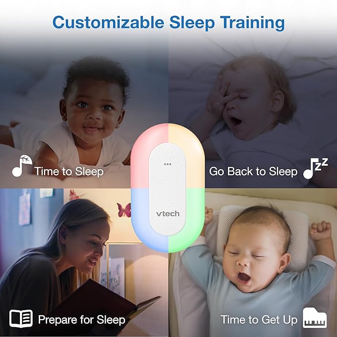 VTech BC8113 V-Hush Plug Sleep Training Soother with 40 Stories/Songs/Sounds & Record Your own Voice. Bluetooth Speaker, 250+ Multi-Color Night Light, No Batteries & No Cords Required