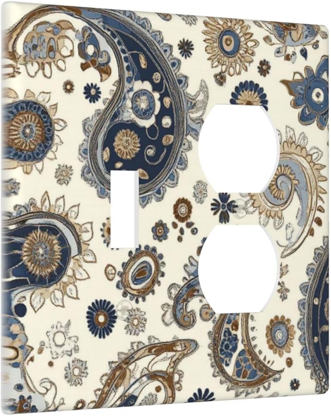 Wallplates Doodle Style Floral Abstract Teardrop 1 Toggle 1 Duplex Switch Plate Electrical Gfci Faceplate Decorative Light Switch Covers For Bed Room Living Room Decor
