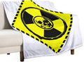 60 x 80 Inches Flannel Throw Blanket Rhombic Yellow Logo Radiation to SkullBirthday Present for Men Women Winter Holiday Soft Blankets for Bedding Sofa