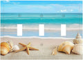 Decorative Switch Plates Seashells Beach Starfish Scallop 3 Gang Wall Plate Triple Toggle Light Switch Cover Faceplate Electrical Wall Panels For Bathroom Home Decor