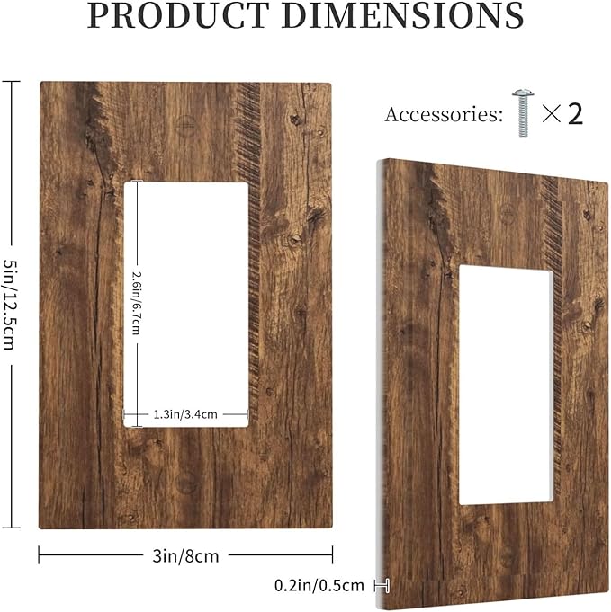 Rustic Old Wood Brown Crack Tree Tumor Print Decorative Outlet Covers 1 Gang Single Rocker Light Switch Cover Plate Wall Plates GFCI Faceplate for Farmhouse Home Decor