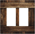 Brown Wooden Barn Door Old Wood Print Decorative Outlet Covers 2 Gang Double GFCI Rocker Electrical Wall Panels Light Switch Cover Plate for Farmhouse Home Decor