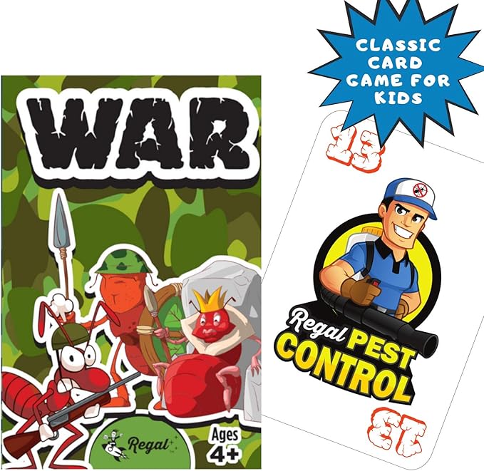 Regal Games Dedicated Card Game for Kids 4 5 6 7 8+ | Funny Travel Board Playing Game for Families (War Card Game)