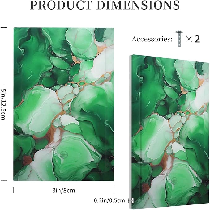 Decorative Light Switch Cover Plate Abstract Luxury Emeralds Green Gold MarbleTextures 1 Gang No Device Single Blank Outlet Covers Wall Plate Cover Switchplate Electrical Face Plate
