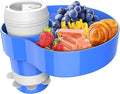 Kids Car Seat Tray, Travel Tray with Cup Holder for Toddler, Kids Car Seat Food Snack Holder for Road Trip, Stroller Snack Organizer travel must haves - Blue Color
