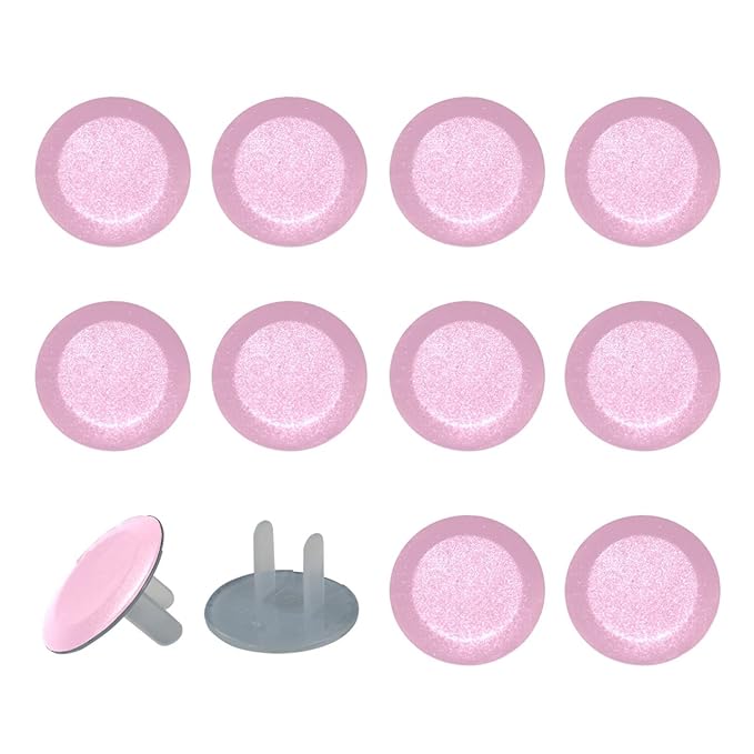 Pure Pink Color Outlet Covers Baby Proofing Safe & Secure Electric Plug Protectors | Socket Covers for Home & Office