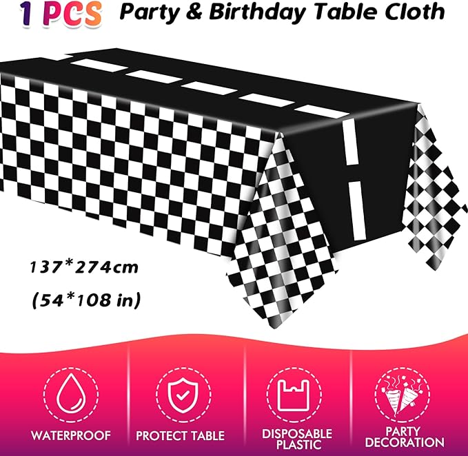 41Pcs Race Car Birthday Party Supplies Inckudes 20 Plates 20 Napkins and 1 Tablecloth, Racing Car Race Track Party Decorations Racing Sports Themed Dinnerware for Kids Boys Baby Shower Home Decor