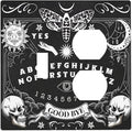 Black Witchy Skeleton Skull Gothic Sun Moon Wallplates 1 Toggle 1 Duplex Switch Plate Electrical GFCI Faceplate Decorative Light Switch Covers for Bedroom Living Room Decor