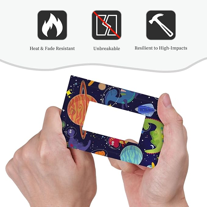 Funny Astronaut Dino Kids Dinosaur Outer Space Nebula Planet Boy Playroom 1 Gang Electrical Decora/GFCI Device Wallplate Single Decorator Rocker Outlet Light Switch Cover Electrical Faceplate Dimmer