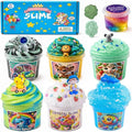 Slime 7 Pack for Kids,Cloud Slime kit Super Soft and Non-Sticky,Stress Relief Blue Clear Slime Set Toy for Christmas Day,DIY Butter Slime Party Favor for Birthday Valentine's Day Easter Gift