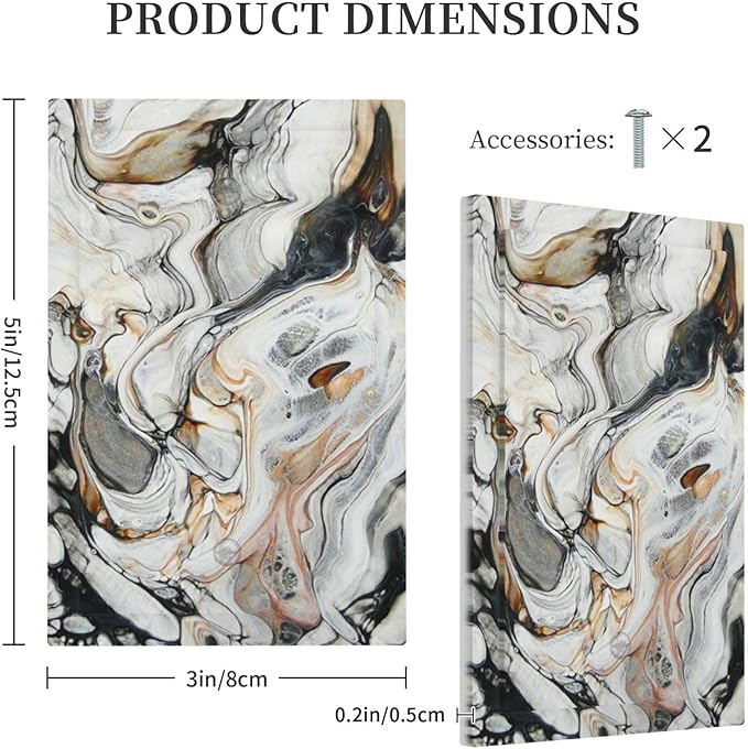 Black Gold Marble Texture Modern Abstract Print Light Switch Cover Plate 1 Gang No Device Blank Electrical Wall Plates Faceplate Decorative Switch Plate for Bathroom Kitchen Decor