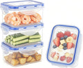 KIGI Small Food Storage Containers, Rectangle, 4-Sided Locking Airtight Lids, BPA-Free Plastic, Leak-Proof for Lunch, Meal Prep, Snack & Portion Control, 17 oz / 2.1 Cup, 8 Piece Set