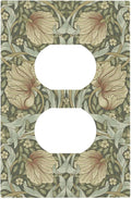 William Morris Pimpernel Flowers 1 Gang Electrical Duplex Outlet Covers Vintage Floral Green Botanical Receptacle Light Switch Cover Plate Decorative for Country Country Bedroom Home Décor