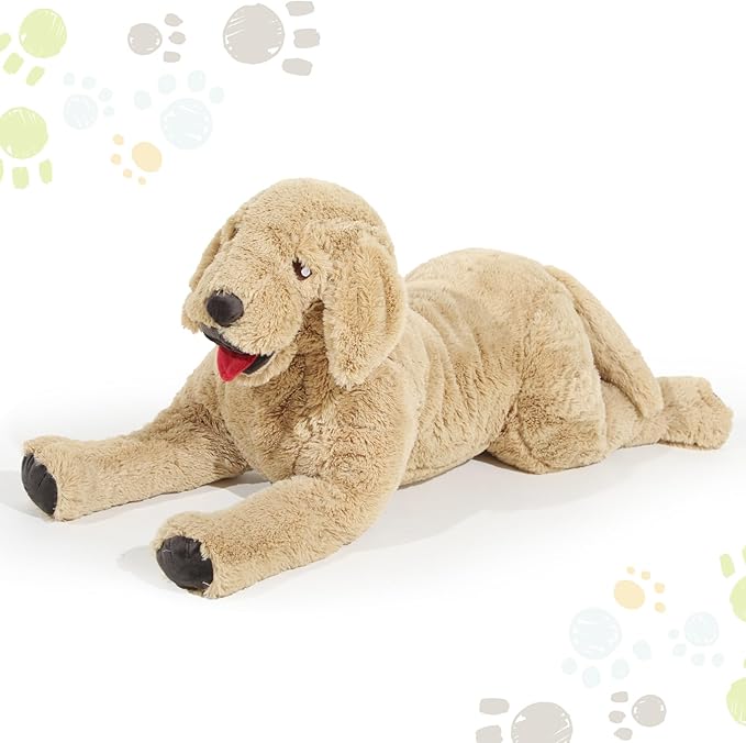 Geosar 15.7" Dog Stuffed Animals Plush, Soft Cuddly Golden Retriever Plush Toys, Large Stuffed Dog Hugging Pillow Gifts for Valentines Kids Girls Boys Birthday