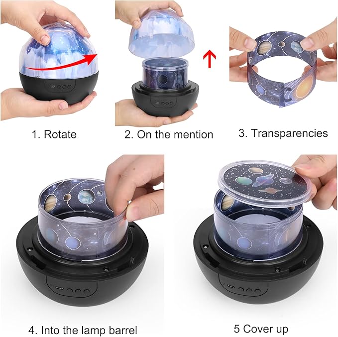 Star Night Light for Kids, Universe Night Light Projection Lamp, Romantic Star Sea Birthday New Projector Lamp for Bedroom - 3 Sets of Film