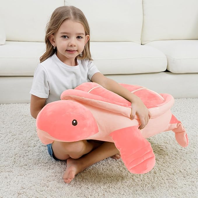 Dalmao 28" Big Pink Sea Turtle Stuffed Animals Plush Pillow Toys, Cute Giant Large Jumbo Soft Turtles Plushies, Gift for Kids Boys Girls, Birthday