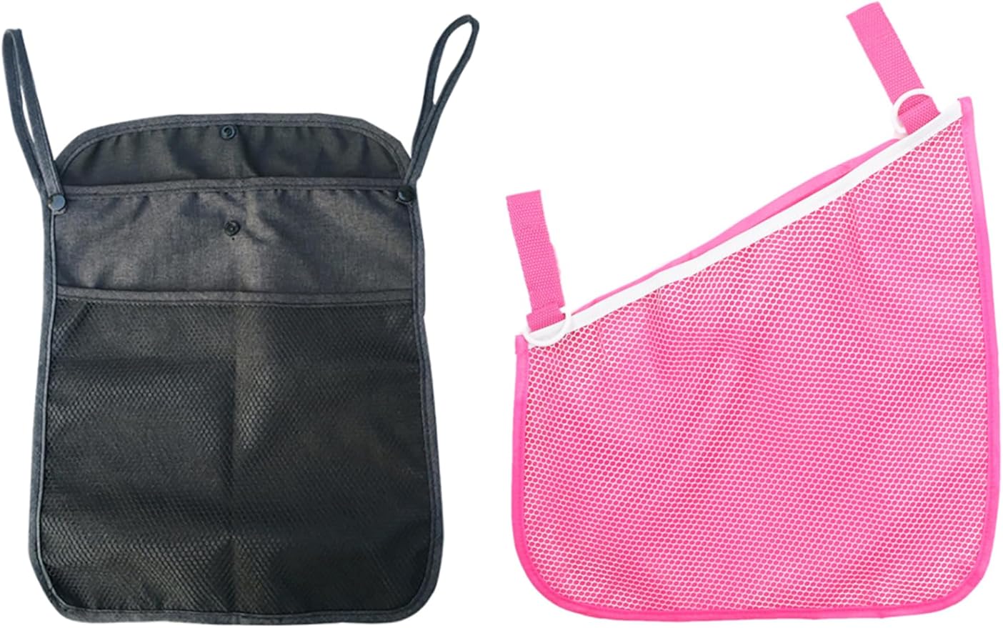 2PCS Pack Umbrella Strollers Organizer, Side One for Toys and Snacks,The Back One For Mommy to Keep Keys, Phone, Snacks, Bottles,Nappy Diaper Storage, Detachable (BLACK D)