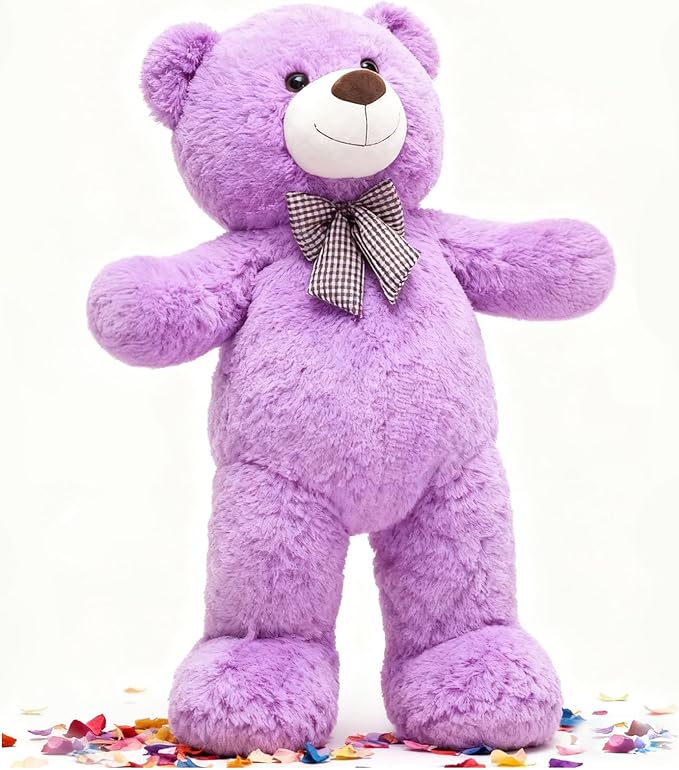 MorisMos Giant Teddy Bear 4 Feet, 47inch Stuffed Animal Big Teddy Bear Plush, Classic Gift Girlfriend Boyfriend on Birthday, Violet