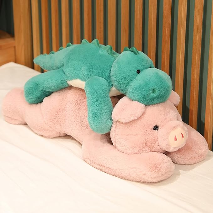 Doireum Weighted Stuffed Animals, 3.3 lbs Weighted Pig Stuffed Animal Toy Pig Plush Animals Throw Pillow Gifts for Boys Girls, 19.6 inch