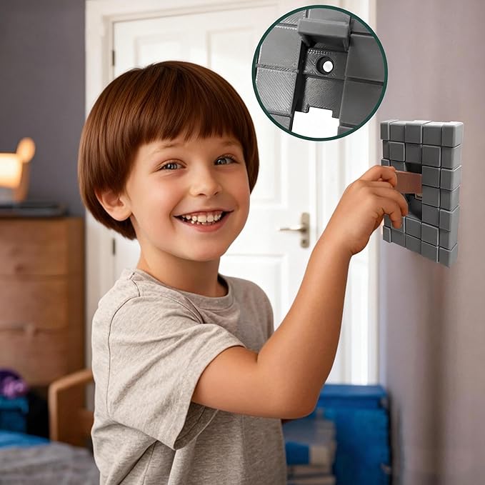 Game Room Light Switch Cover, 1 Toggles Blocks Light Switch Cover, My World Room Decor, 1 Gangs Standard Size for Fans Kids Bedroom Decoration, Yellow stick level