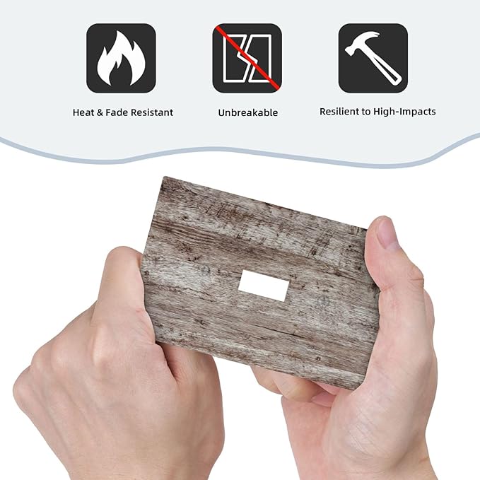 Light Switch Cover Plate Rustic Wood Grey Brown Vintage Wooden Plank 1 Gang Single Toggle Decorative Switch Plates Wall Plates Electrical Faceplate Socket Covers for Farmhouse Home Decor