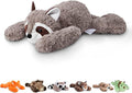 Niuniu Daddy Raccoon Weighted Stuffed Animals for Kids & Adults, 20" | 3.3lb Large Weighted Plushies Pillow for Sleeping and Calming, Cute Lying Plush Toy Huggable Gift for Everyday Comfort