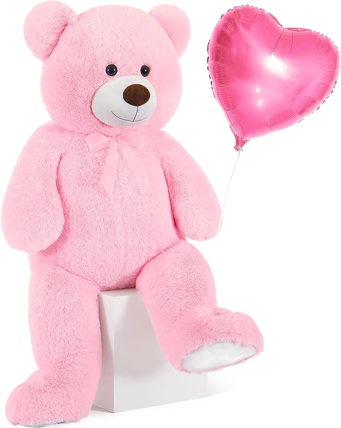Toys Studio Big Pink Bear 36in Plush Giant Teddy Bear Stuffed Animal Cute Teddies for Girls Baby Shower, Super Soft Cuddly Teddy Plush Toy for Girlfriend Women Valentine's Day Gift