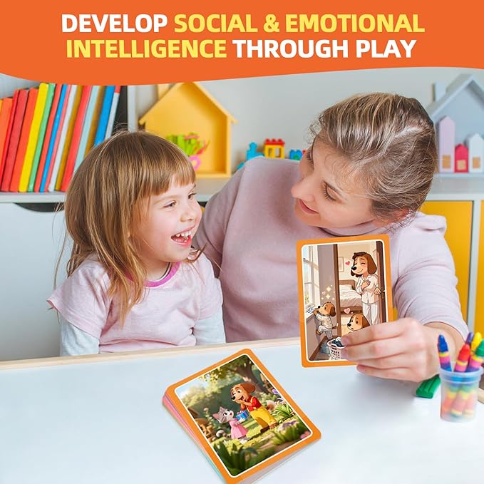 Speech Therapy Materials, Who What Why Conversation Cards for Kids – Learning Game for Social Skills, Emotional Intelligence & Critical Thinking, Sequencing Game & Articulation Materials, Ages 4+