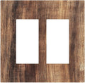 Decorative Outlet Covers Vintage Rustic Brown Wood Grain 2 Gang Double GFCI Rocker Electrical Wall Panels Light Switch Cover Plate for Bedroom Farmhouse Decor
