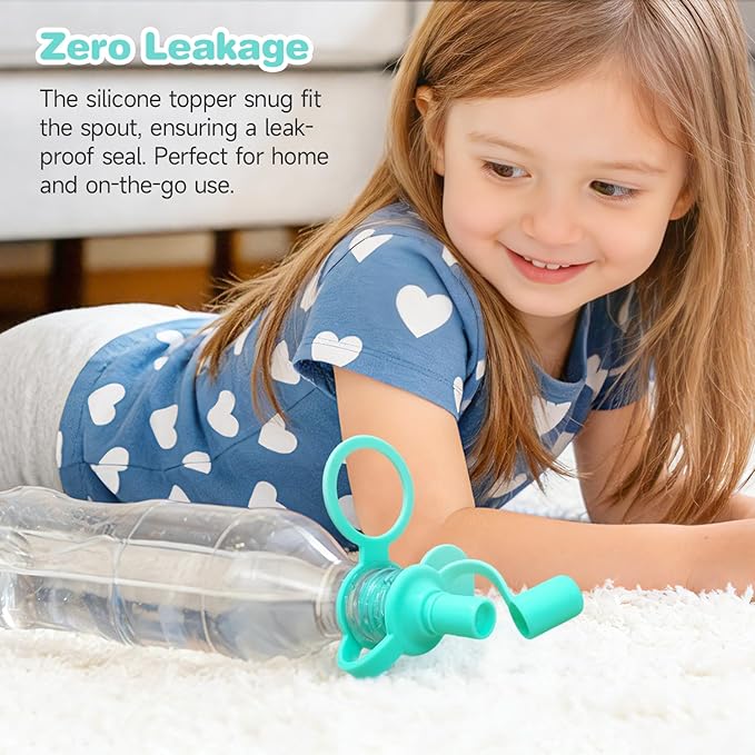 Morlike Baby Water Bottle Cap Silicone Bottles Top Spout Adapter Replacement for Toddlers Kids and Adults, Protects Kids Mouth - No Spill & BPA Free (Mix - 8 Pack)