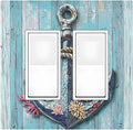 Decorative Outlet Covers Anchor Coastal Beach Nautical Coral 2 Gang Double Gfci Rocker Electrical Wall Panels Light Switch Cover Plate For Farmhouse Cabin Decor
