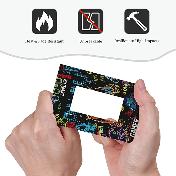 Gamer Video Game Themed Cool Controller Print Decorative Outlet Covers 1 Gang Single Rocker Light Switch Cover Plate Wall Plates GFCI Faceplate for Kids Room Office Decor