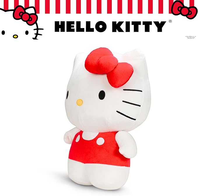 Hello Kitty Red Plush Cuddle Pillow Buddy, Kids Bedding Super Soft Kawaii Pillow, (Officially Licensed Product) by Franco Collectibles