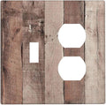 Wallplates Retro Wood Brown Farmhouse Barn Wooden 1 Toggle 1 Duplex Switch Plate Electrical GFCI Faceplate Decorative Light Switch Covers for Farmhouse Cabin Decor
